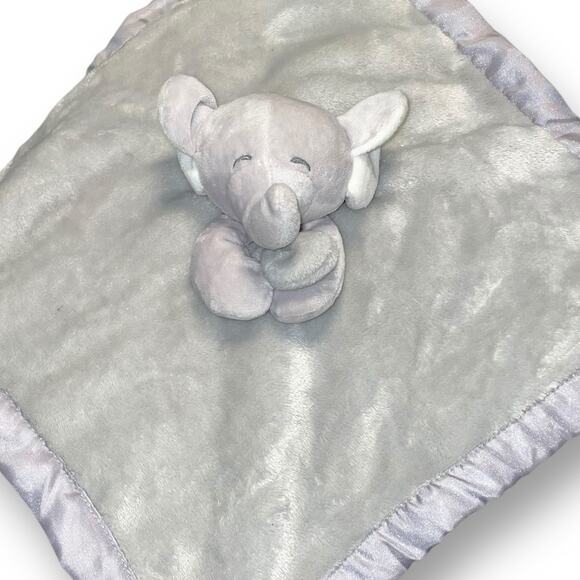 Carters Lovey Baby Elephant Security Blanket Stitched Eyes Plush Shower Gift 14" - Picture 6 of 10